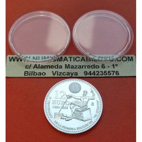 1 moneda NO BOLSA x ESPAÑA 12 EUROS 2005 IV CENTENARIO DE LA 1ª EDICION DE DON QUIJOTE DE LA MANCHA PLATA SC SI CAPSULA