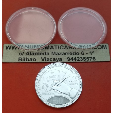 1 moneda NO BOLSA x ESPAÑA 12 EUROS 2007 TRATADO DE ROMA 50 ANIVERSARIO PLATA SC Silver SI CAPSULA