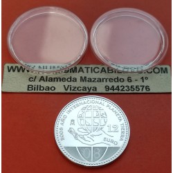 1 moneda NO BOLSA x ESPAÑA 12 EUROS 2008 AÑO INTERNACIONAL DEL PLANETA TIERRA PLATA SC silver SI CAPSULA