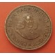 SUDAFRICA 1/2 CENTIMO 1961 PAJAROS EN RAMA y PRESIDENTE EENDRAG MAAK KM.88A MONEDA DE LATON MBC+ South Africa