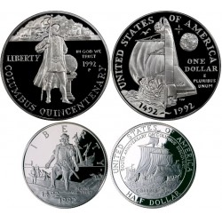 ESTADOS UNIDOS 1 DOLAR 1992 P COLON PLATA PROOF Silver USA