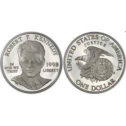 ESTADOS UNIDOS 1 DOLAR 1998 S ROBERT F KENNEDY - JUSTICE KM.287 MONEDA DE PLATA PROOF La Casa Blanca US MINT SET