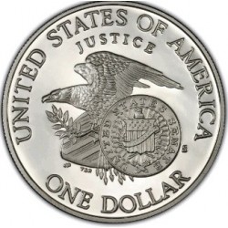 ESTADOS UNIDOS 1 DOLAR 1992 W WHITE HOUSE PLATA PROOF SILVER