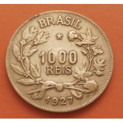 BRASIL 1000 REIS 1925 DAMA CON CORNUCOPIA KM.525 MONEDA DE LATON MBC- Brazil 1000 Reais