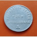 ARRIGORRIAGA 1 PESETA 1938 aprox. FICHA DE COOPERATIVA OBRERA MONEDA DE ALUMINIO MBC GUERRA CIVIL EUSKADI VIZCAYA