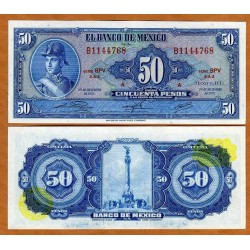 MEXICO 50 PESOS 1972 IGNACIO DE ALLENDE @SELLO AMARILLO@ Serie AA - B...451 Pick 49U BILLETE SC Mejico UNC BANKNOTE