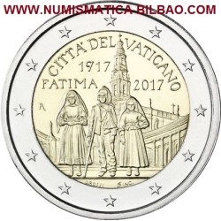 @NOVEDAD@ VATICANO 2 EUROS 2017 CENTENARIO DE LAS APARICIONES DE LA VIRGEN DE FATIMA @RARA@ MONEDA SC CONMEMORATIVA