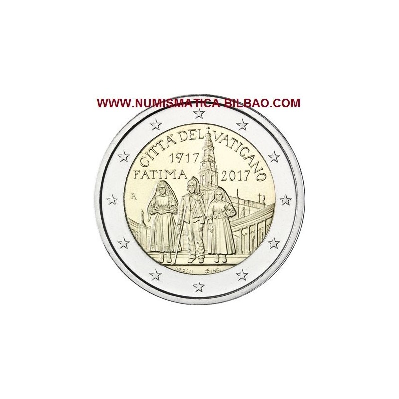 @NOVEDAD@ VATICANO 2 EUROS 2017 CENTENARIO DE LAS APARICIONES DE LA VIRGEN DE FATIMA @RARA@ MONEDA SC CONMEMORATIVA