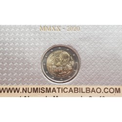 VATICANO 2 EUROS 2020 PAPA JUAN PABLO II CENTENARIO DEL NACIMIENTO @RARA@ 1ª MONEDA CONMEMORATIVA ESTUCHE COINCARD
