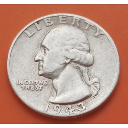 ESTADOS UNIDOS 1/4 DOLAR 1943 P GEORGE WASHINGTON KM.164 MONEDA DE PLATA MBC USA silver Quarter dollar WWII