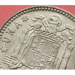 ESPAÑA 1 PESETA 1953 * 19 62 FRANCISCO FRANCO KM.775 MONEDA DE LATON SC @LEVE PATINA@