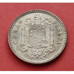ESPAÑA 1 PESETA 1953 * 19 62 FRANCISCO FRANCO KM.775 MONEDA DE LATON SC @LEVE PATINA@