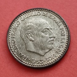 ESPAÑA 1 PESETA 1963 * 19 65 FRANCISCO FRANCO KM.775 MONEDA DE LATON SC @PATINA@ Estado Español