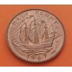 INGLATERRA 1/2 PENIQUE 1967 BARCO VELERO ISABEL II KM.896 MONEDA DE BRONCE SC- UK Half Penny coin