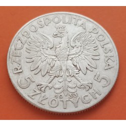 POLONIA 2 ZLOTY 1934 W JOZEF PILSUDSKI PLATA EBC Poland Silver
