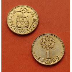 PORTUGAL 1 ESCUDO 2000 VALOR @ULTIMO AÑO PRE-EURO@ KM.631 MONEDA DE LATON SC- República Portuguesa