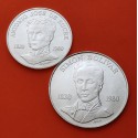 2 monedas x VENEZUELA 75 BOLIVARES 1980 JOSE DE SUCRE KM.54 + 100 BOLIVARES 1980 SIMON BOLIVAR PLATA SC-