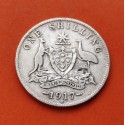 AUSTRALIA 1 SHILLING 1917 Letra M MELBOURNE REY JORGE V KM.26 MONEDA DE PLATA silver coin