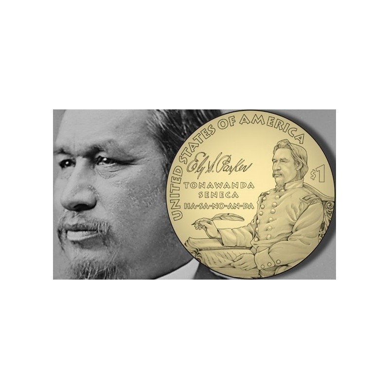 . 1 moneda x ESTADOS UNIDOS 1 DOLAR 2022 D INDIA SACAGAWEA TRIBU SENECA ELYS. PARKER LATON SC USA 1 Dollar Native