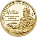 . 1 moneda x ESTADOS UNIDOS 1 DOLAR 2022 D INDIA SACAGAWEA TRIBU SENECA ELYS. PARKER LATON SC USA 1 Dollar Native