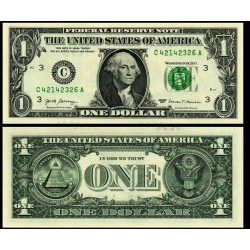 1 billete x ESTADOS UNIDOS 1 DOLAR 2017 Serie C CIUDAD de PHILADELPHIA GEORGE WASHINGTON SC USA $1 Dollar