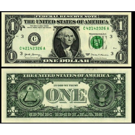 1 billete x ESTADOS UNIDOS 1 DOLAR 2017 Serie C CIUDAD de PHILADELPHIA GEORGE WASHINGTON SC USA $1 Dollar