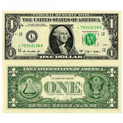 1 billete x ESTADOS UNIDOS 1 DOLAR 2009 Serie L CIUDAD de SAN FRANCISCO GEORGE WASHINGTON SC USA $1 Dollar