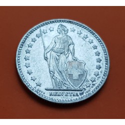 SUIZA 2 FRANCOS 1943 B GUILLERMO TELL EPOCA NAZI KM.25 MONEDA DE PLATA PLATA MBC+ Switzerland 2 Francs silver coin WWII