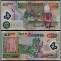 ZAMBIA 1000 KWACHA 2005 AGUILA, ESCLAVO y TRACTOR Pick 44D BILLETE DE PLASTICO Africa UNC BANKNOTE polymer