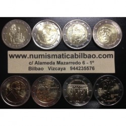 . 2 EUROS 2012 BELGICA FRANCIA MALTA PORTUGAL... LOTE 8 MONEDAS