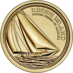 . 1 moneda x ESTADOS UNIDOS 1 DOLAR 2022 D AMERICAN INNOVATION RHODE ISLAND BARCO VELERO 14ª LATON SC