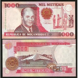 MOZAMBIQUE 1000 METICAIS 1991 AEROPUERTO y EDUARDO MONOLANTE Pick 135 BILLETE SC Mocambique UNC BANKNOTE