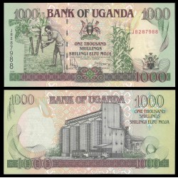 UGANDA 1000 SHILLINGS 1996 AGRICULTOR DE CAÑA DE AZUCAR y CAMIONES AGRICULTOR Pick 34B BILLETE SC Africa UNC BANKNOTE