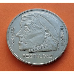 SUIZA 5 FRANCOS 1977 JOHANN PESTALOZZI KM.55 MONEDA DE NICKEL SC- Switzerland 5 Francs Franken