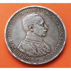 ALEMANIA 5 MARCOS 1913 A Estado de PRUSIA GUILLERMO II KM.536 MONEDA DE PLATA MBC- Germany 5 Marks silver