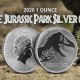 . 1 moneda RARA x NIUE 2 DOLARES 2020 DINOSAURIO película JURASSIC PARK PLATA PURA SC OZ 1 ONZA 2020