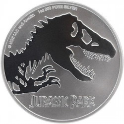 . 1 moneda RARA x NIUE 2 DOLARES 2020 DINOSAURIO película JURASSIC PARK PLATA PURA SC OZ 1 ONZA 2020