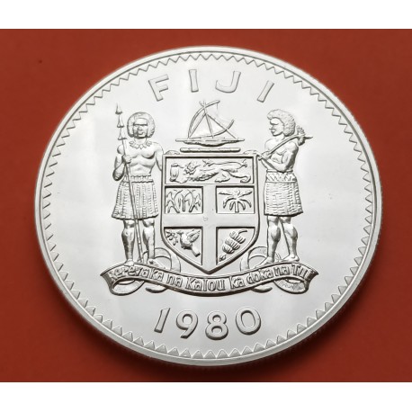 . Tirada 3.000 FIJI 10 DOLARES 1980 PRINCIPE CARLOS 10 AÑOS DE INDEPENDENCIA KM.46 MONEDA DE PLATA PROOF Fidji