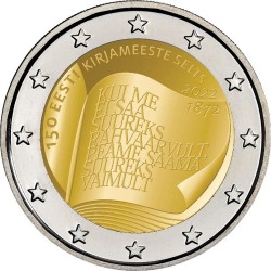. 1 moneda x ESTONIA 2 EUROS 2022 LITERATURA LIBRO SC 1ª MONEDA CONMEMORATIVA Eesti Estonie Euro coin
