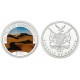 . @COLORES@ NAMIBIA 10 DOLARES 1995 DUNAS DEL DESIERTO NAMIB KM.8 MONEDA DE PLATA PROOF cápsula y certificado