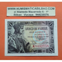 ESPAÑA 1 PESETA 1943 MAYO 21 FERNANDO EL CATOLICO Serie I787 EBC