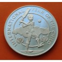 JAMAICA 10 DOLARES 1979 NIÑO JUGANDO AL CRICKET KM.80 MONEDA DE PLATA PROOF International Year of the Child