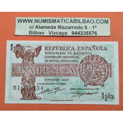 .ESPAÑA 1 PESETA EMISION 1937 REPUBLICA SERIE C...854 @RARA@
