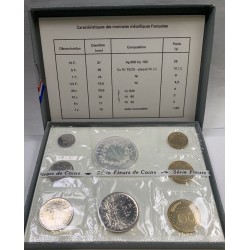 8 monedas x FRANCIA ESTUCHE OFICIAL Monnaie de París incluye 10 FRANCOS 1973 SC MONEDA DE PLATA