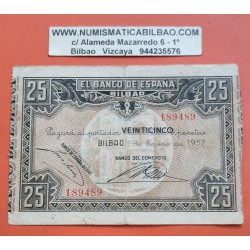 1937 EUSKADI 25 PESETAS CAJA AHORROS VIZCAINA 4 CORRELATIVOS