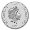 @RARA - 1 ONZA 2021@ NIUE 2 DOLARES 2021 BATMAN DC COMICS THE JUSTICE LEAGUE MONEDA DE PLATA PURA 999 silver OZ