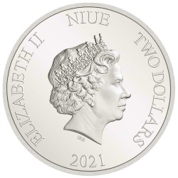 . @RARA - 1 ONZA 2021@ NIUE 2 DOLARES 2021 SUPERMAN DC COMICS THE JUSTICE LEAGUE 3ª MONEDA DE PLATA PURA OZ cápsula