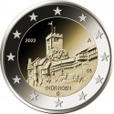 . 1 moneda x ALEMANIA 2 EUROS 2022 THURINGEN Castillo de Wartburg @CECA AL AZAR@ CONMEMORATIVA SC Germany BRD Euro 2€