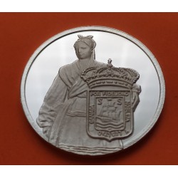 @OFERTA@ SAN SEBASTIAN MEDALLA 1980 aprox. Escudo de la Ciudad PLAYA DE LA CONCHA y MONTE HIGUELDO PLATA PURA 28 gramos ESPAÑA