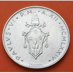 VATICANO 5 LIRAS 1974 PAJAROS y ESCUDO DEL PAPA PABLO VI KM.118 MONEDA DE ALUMINIO SC 5 Lire PAULUS VI